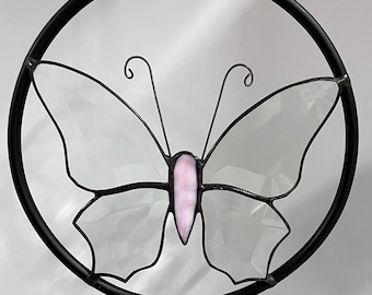 Glass Butterfly Home Decor Stand Bevel Butterflies Suncatcher Gift Ring