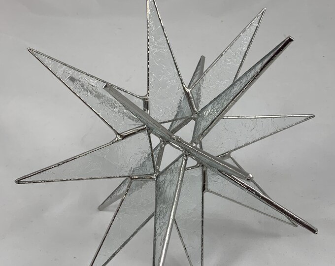 Sun Catcher 8 Hanging Moravian Star Stained Glass 3D Star X/'mas Gift 12 Point Stars Iridescent Red Star Christmas Star Ornament