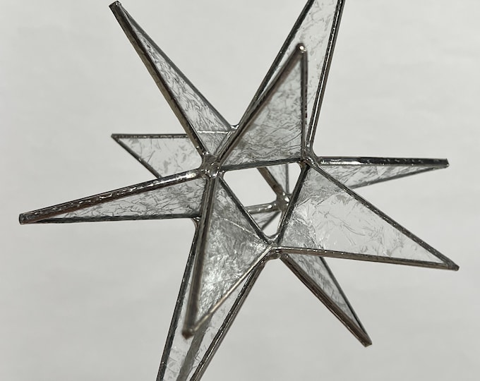 Bethlehem Star Christmas Tree Topper Stained Glass Moravian Ornament Glue Chip 12 Point Gift Advent North Star