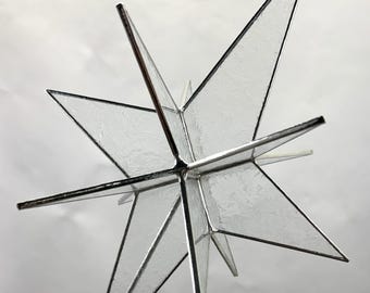 Bethlehem Star Christmas Tree Topper Stained Glass Moravian Ornament Glue Chip 12 Point Gift Advent North Star