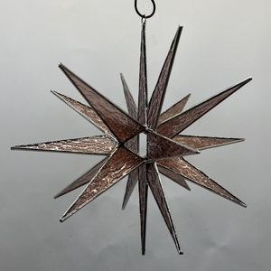 Moravian Star Hanging Lilac Purple Glass 18 Point Christmas Ornament Star Gift Wedding Suncatcher Advent