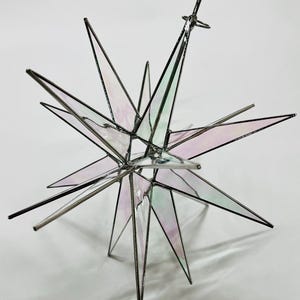 Mährische Stern Weihnachtsbaumspitze Glasmalerei Bethlehem Ornament irisierend 18 Punkt Geschenk Advent Nordstern