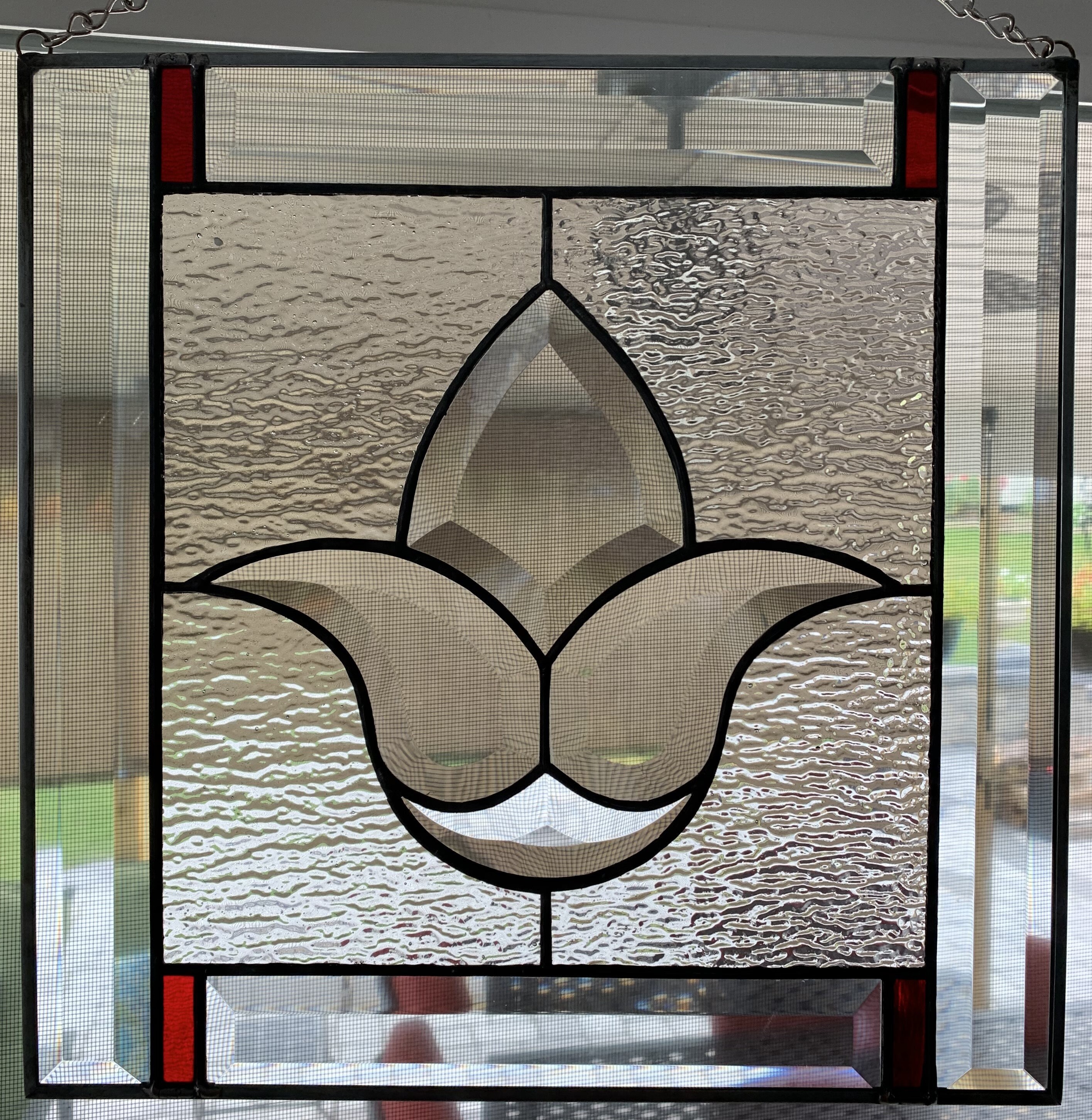 Bevel Flower Stained Glass Panel