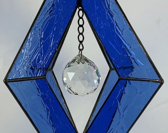 Stained Glass Spinner, Hanging, Ornament, Faceted, Gift, Wedding, Christmas, Home Decor, Textured Glass, Mothers Day, Mom
