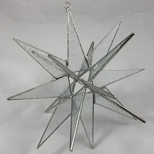 Mährische Stern hängen 18 Punkt Klarglas 3D Kleber Chip 3D Weihnachten Ornament Geschenk Hochzeit Suncatcher Bethlehem Advent
