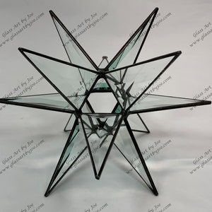 Moravian Star Hanging 12 Point Bevel Glass Christmas Ornament Star Gift Wedding Suncatcher Gift