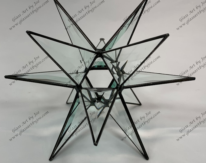 Moravian Star, Hanging, 12 Point, 3D, Bevel, Glass, Christmas, Ornament, Star, Gift, Wedding, Suncatcher