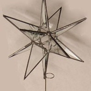 Moravian Star Tree Topper Clear Bevel Glass 12 Point Christmas Gift Ornament Advent Gift Holiday image 3