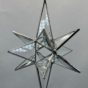 Bethlehem Star Hanging Clear Bevel Glass 12 Point Christmas Ornament Gift Wedding Moravian Suncatcher Advent image 3