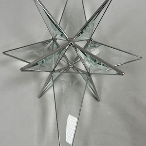 Bethlehem Star Hangend 12-punts helder afgeschuind glas Kerstlijm Chip Ornament Cadeau Bruiloft Vakantie Advent