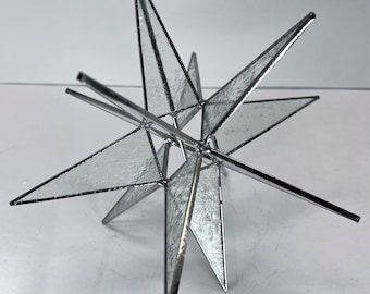 Moravian Star Christmas Tree Topper Stained Glass Bethlehem Ornament Glue Chip 12 Point Gift Advent North Star