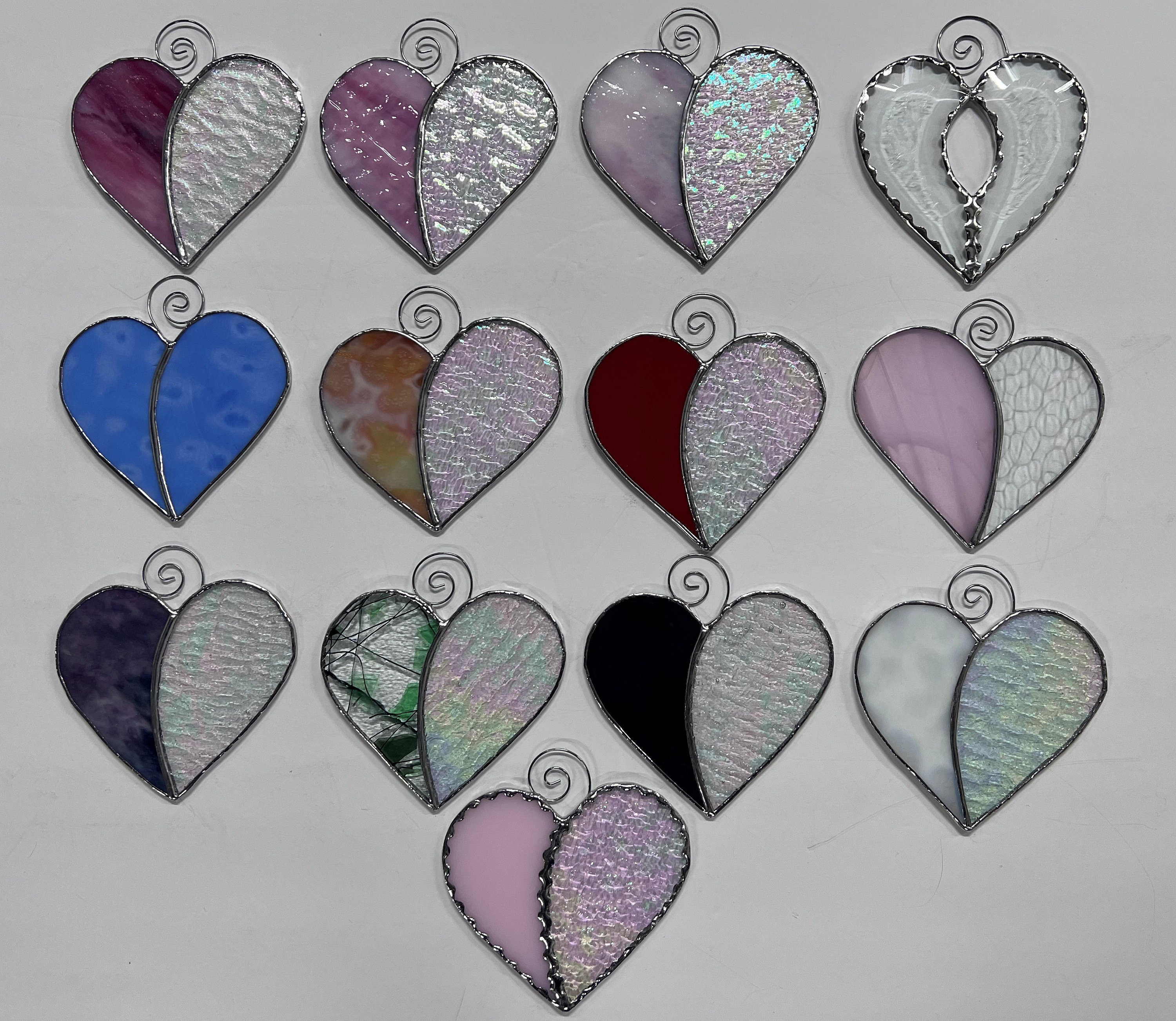 Heart Suncatcher, Love, Valentines, Stained Glass, Ornament, Wedding, Glass,  Hearts