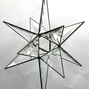 Bethlehem Stern hängen 12 Punkt klares Bevel Glas Weihnachten Ornament Geschenk Hochzeit Mährische Suncatcher Nordstern