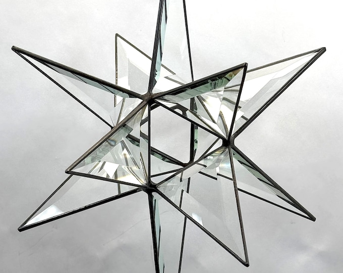 Bethlehem Star Hanging 12 Point Clear Bevel Glass Christmas Ornament Gift Wedding Moravian Suncatcher North Star