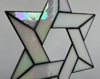 Star of David, Hanukkah, Jewish Star, Christmas, Star, Holiday, Stained Glass, 6 Pointed Star, Bethlehem, Magen, Gift, White