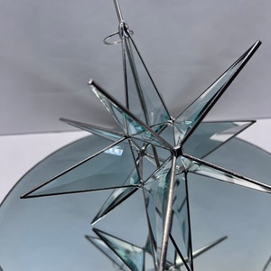 Moravian Star Tree Topper Clear Bevel Glass 12 Point Christmas Gift Ornament Advent Gift Holiday image 1