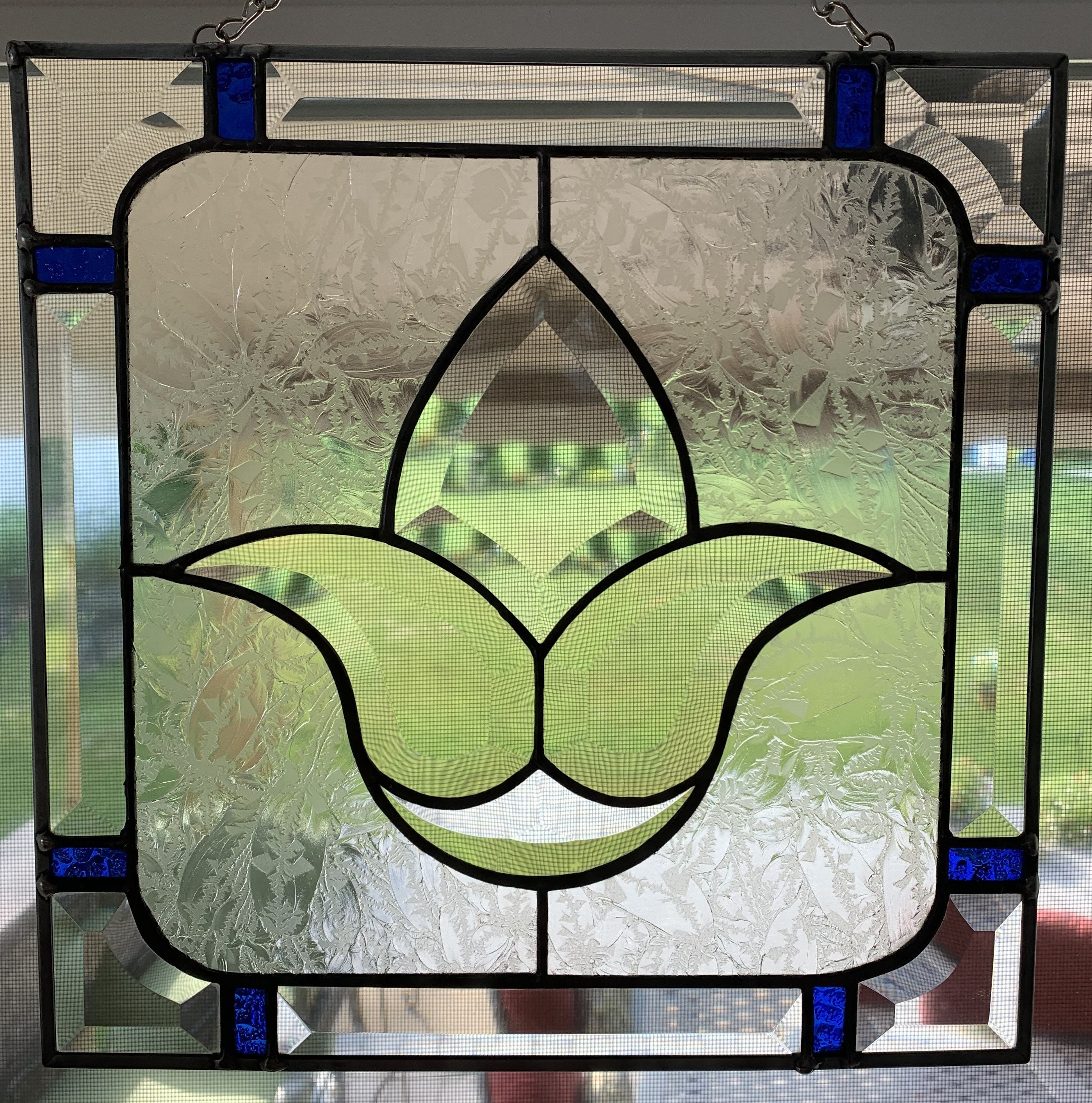 Bevel Flower Stained Glass Panel
