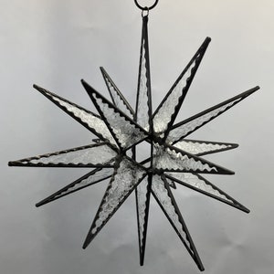 モラヴィア スター ハンギング 18 ポイント クリア グルー チップ ガラス クリスマス オーナメント スター ギフト ウェディング サンキャッチャー ベツレヘム アドベント