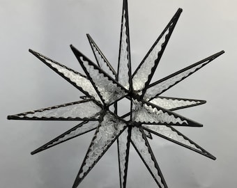 Moravian Star Hanging 18 Point Clear Glue Chip Glass Christmas Ornament Star Gift Wedding Suncatcher Bethlehem Advent