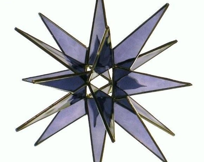 Moravian Star, Hanging, 18 Point, Purple, 3D, Glass, Christmas, Ornament, Star, Gift, Wedding, Suncatcher, Bethlehem