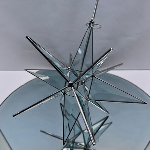 Moravian Star Tree Topper Clear Bevel Glass 12 Point Christmas Gift Ornament Advent Gift Holiday image 2