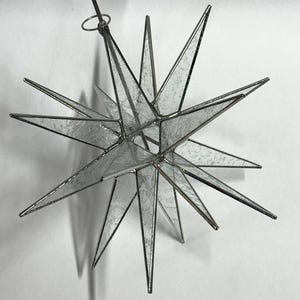 Moravian Star Christmas Tree Topper Stained Glass Bethlehem Ornament Glue Chip 18 Point Gift Advent North Star