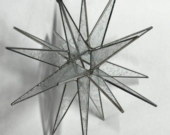 Moravian Star Christmas Tree Topper Stained Glass Bethlehem Ornament Glue Chip 18 Point Gift Advent North Star