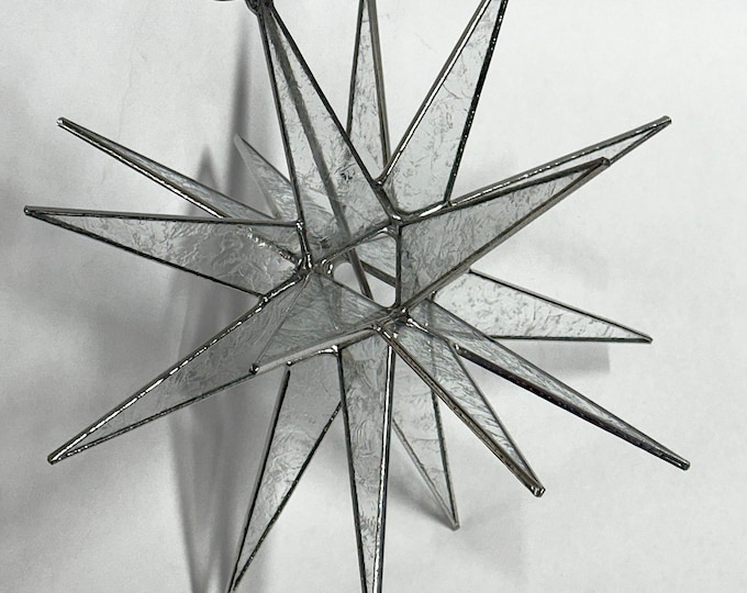 Moravian Star Christmas Tree Topper Stained Glass Bethlehem Ornament Glue Chip 18 Point Gift Advent North Star