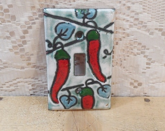 HOT RED CHILI PEPPERS LIGHT SWITCH OUTLET WALL PLATE COVER KITCHEN PANTRY DECOR 13 thumbnail image