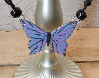 Butterfly necklace, Enamel butterfly necklace, Purple jewelry, Stocking stuffer, Enamel jewelry, Butterfly lover's gift, butterfly jewelry