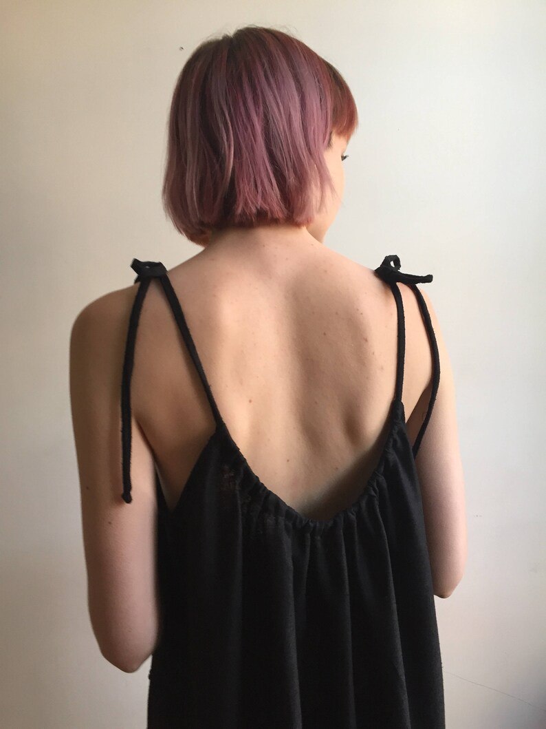 available for custom order Lavai Maria Handmade Black Raw Silk Dress
