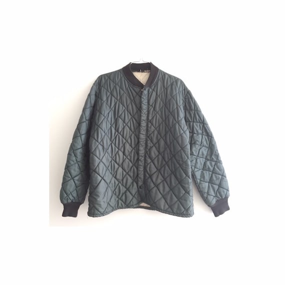 Quilted jacket Green,SZ L, Vtg Military quilted ja