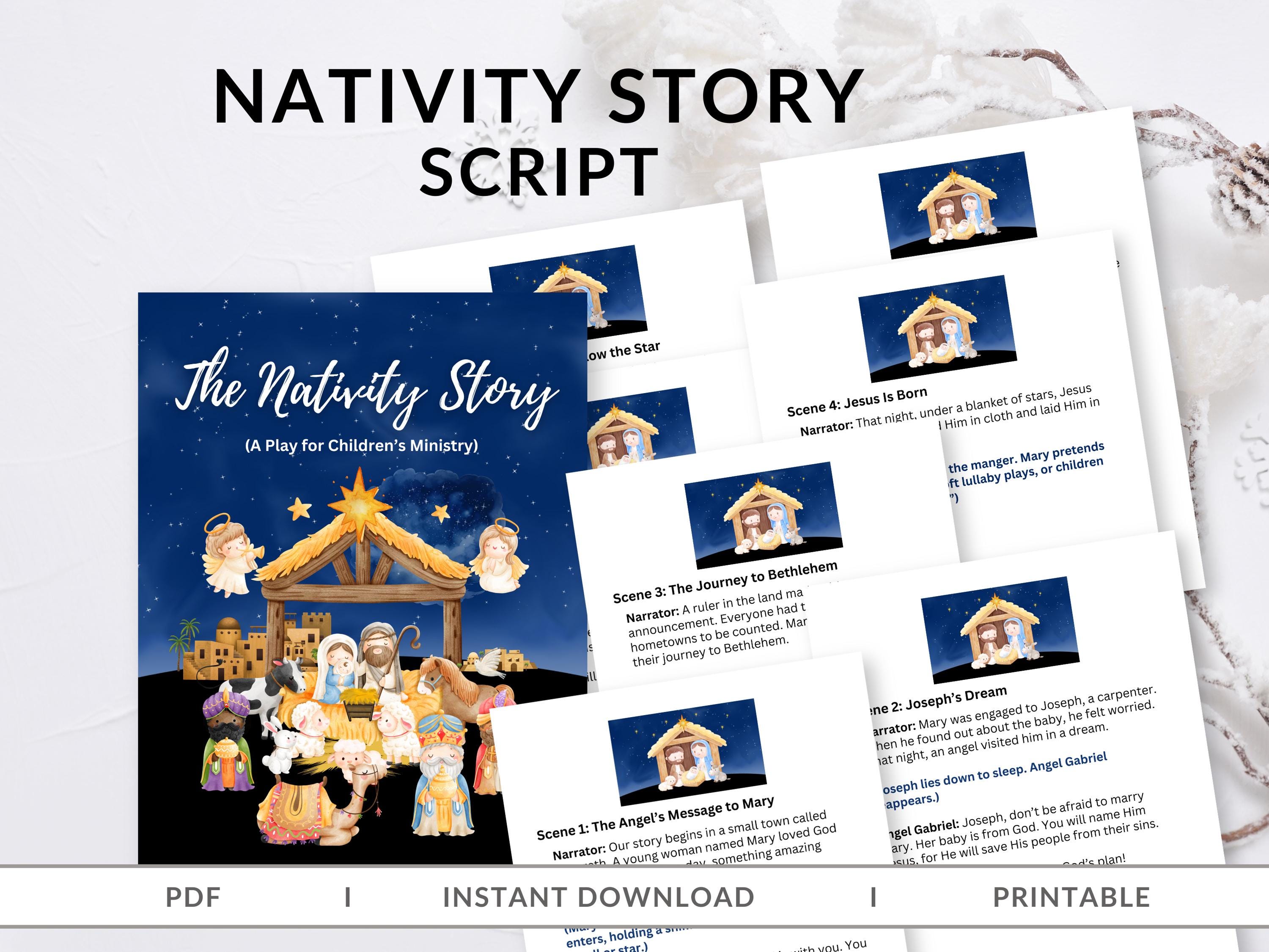 kids nativity play script: christmas church program (pdf printable