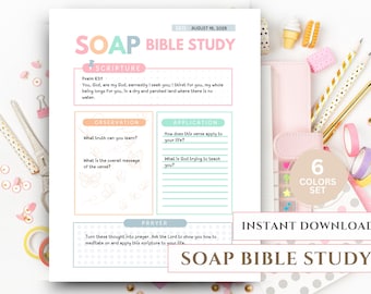 SOAP Bible Study Template: Verse Mapping Printable (Digital Download)