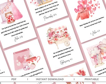 Love Bible Verses, Valentine's Bible Verse Cards, Memory Verses, Love Scriptures, Christian Valentine's, Printable Bible Verses for Children