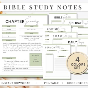 Digital Bible Study Journal | Printable Bible Study Template | Bible Summary | SOAP Journal | Faith Reflection | Chapter Summary | Goodnotes