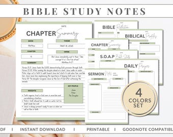 Digital Bible Study Journal | Printable Bible Study Template | Bible Summary | SOAP Journal | Faith Reflection | Chapter Summary | Goodnotes