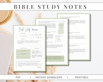 Bible Study Notes | Bible Study | Bible Template | Digital Bible |  Bible summary  | green Devotional Journal l GoodNotes | PDF & DIGITAL