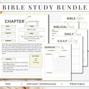 Digital Bible Study Journal | Printable Bible Study Template | Bible Summary | SOAP Journal | Faith Reflection | Chapter Summary | Goodnotes