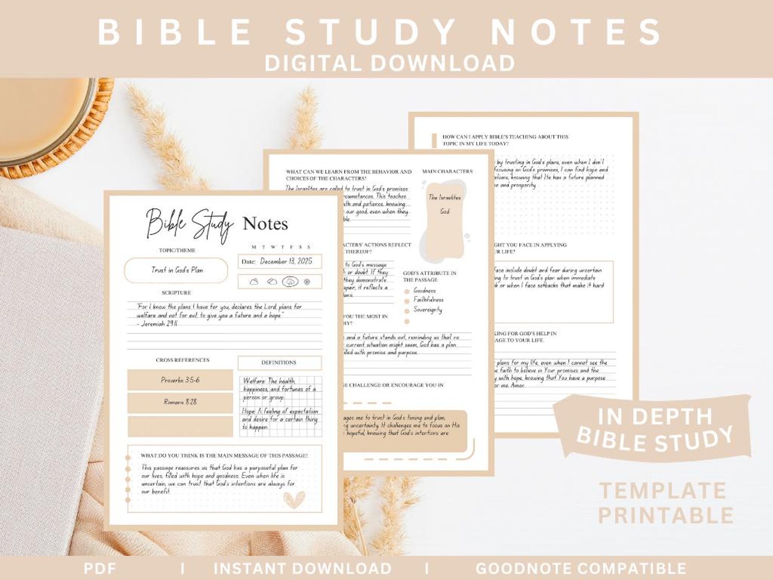 Digital Bible Study | Printable | Digital Bible Template | SOAP Journal ...