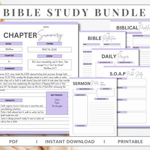 Digital Bible Study Journal | Printable Bible Study Template | Bible Summary | SOAP Journal | Faith Reflection | Chapter Summary | Goodnotes