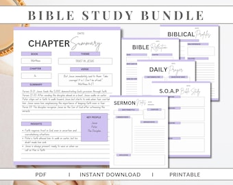 Digital Bible Study Journal | Printable Bible Study Template | Bible Summary | SOAP Journal | Faith Reflection | Chapter Summary | Goodnotes
