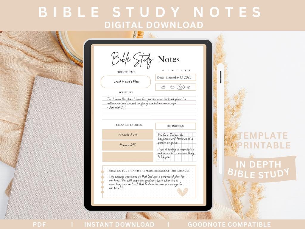 Digital Bible Study | Printable | Digital Bible Template | SOAP Journal ...