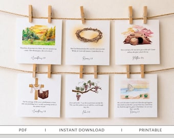 Easter Bible Verse Cards: Christian Scripture Printables (Digital Download)