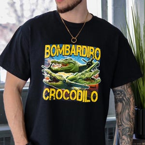 Bombardiro Crocodilo Crocodile Plane Unisex Tee, Italian Brainrot Meme Shirt, Trallalero trallallà, Gen Z & Gen Alpha T-Shirt