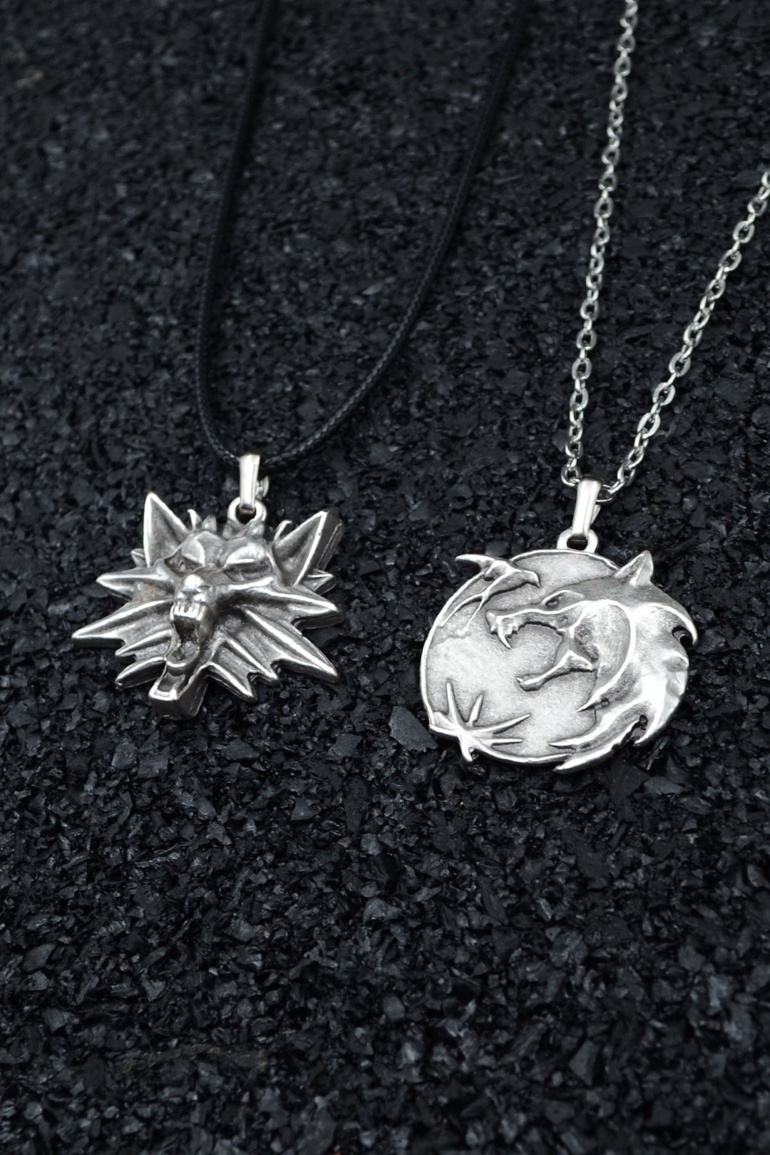 Witcher Rolo Chain Witcher Silver Necklace: Unisex Geralt Rivia Pendant, Personalized ...