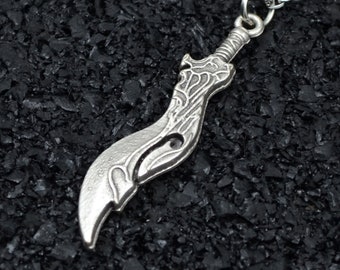 Warrior Sword Silver Necklace: Unisex LOL Pendant, Personalizable