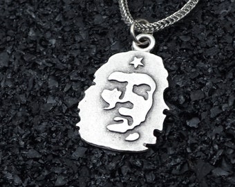 Che Guevara Silver Pendant Necklace: Handmade Unisex Jewelry