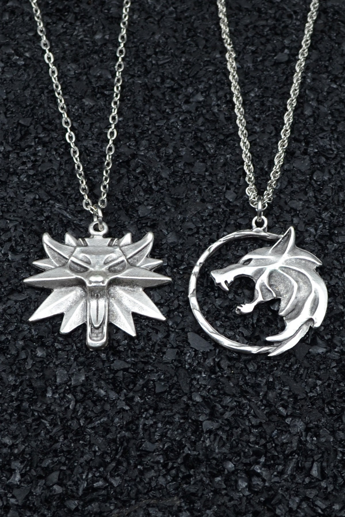 Witcher Rolo Chain The Witcher Men Women Silver Necklace Set Personalizable Different ...
