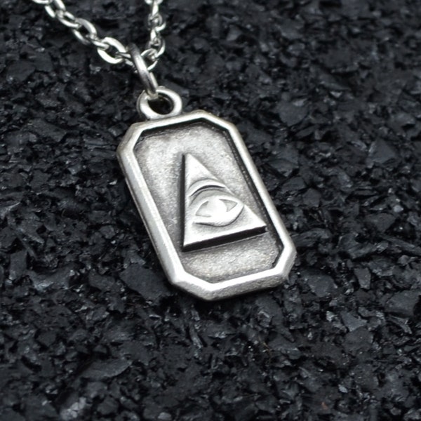 Eye of Providence Men Women Silver Necklace Personalizable Different Chain Types Unisex Eye Of God Pendant The Eye İn The Pyramid Pendant